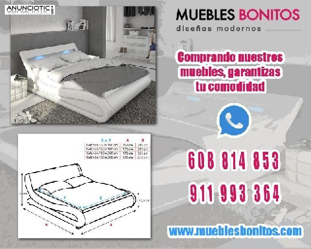 Moderna cama, con respaldar ref 3418