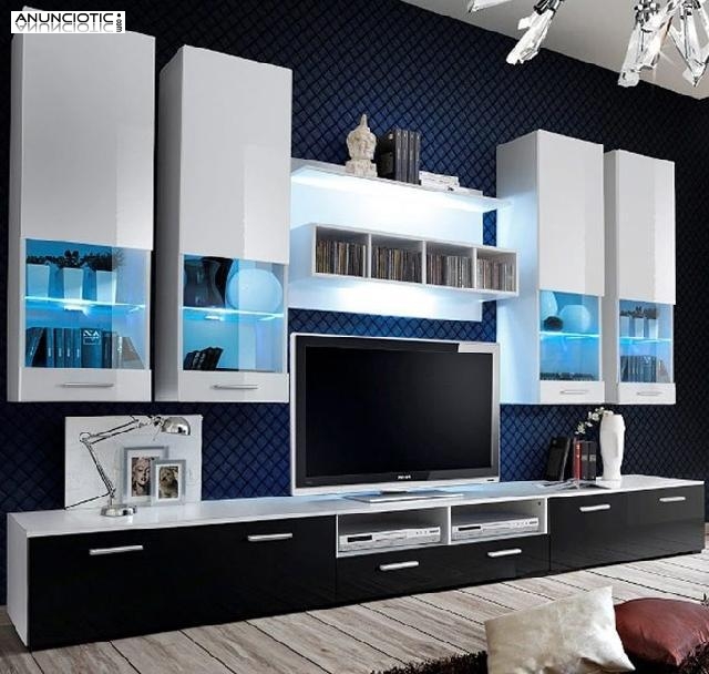 Mueble de salón Arlesa blanco y negro