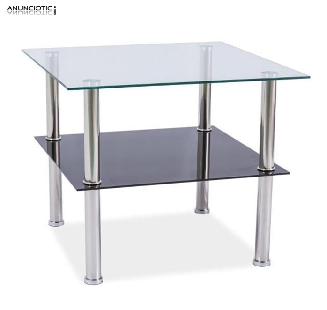 Mesa auxiliar Guadix con cristal 60x60cm