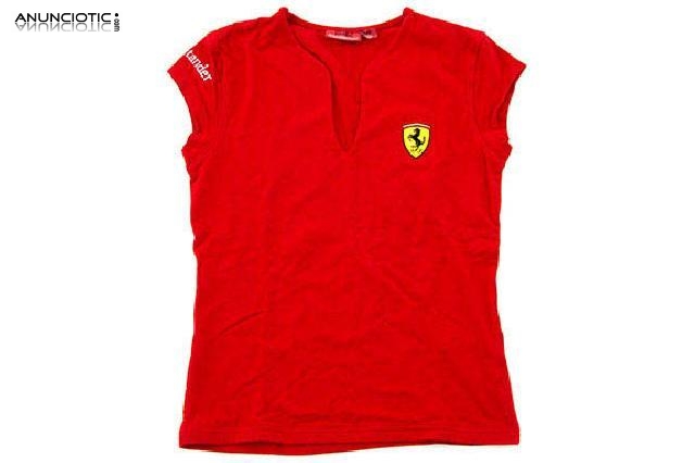 Camiseta ferrari mujer color rojo talla s