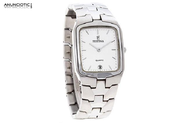 Reloj festina quartz, pulsera acero (dama)