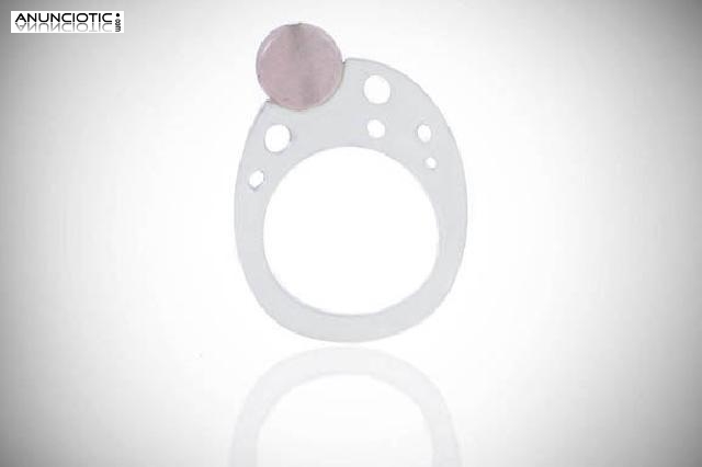 Anillo cuarzo rosa