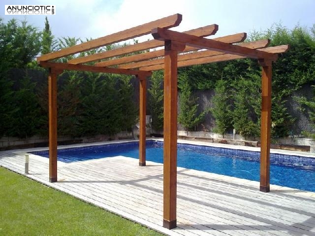 Pérgola independiente de madera 400 x 300 cm