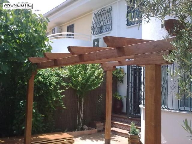 Pérgola independiente de madera 400 x 300 cm