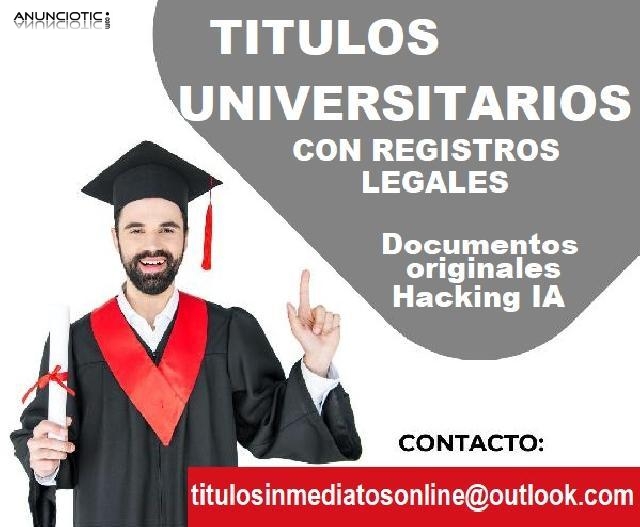 TITULOS UNIVERSITARIOS CON REGISTROS LEGALES