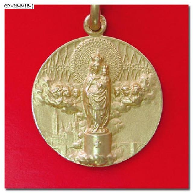 Medallas virgen pilar en oro y plata