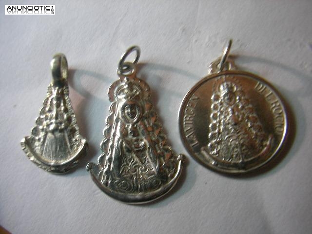  Medallas virgen rocio en oro y plata