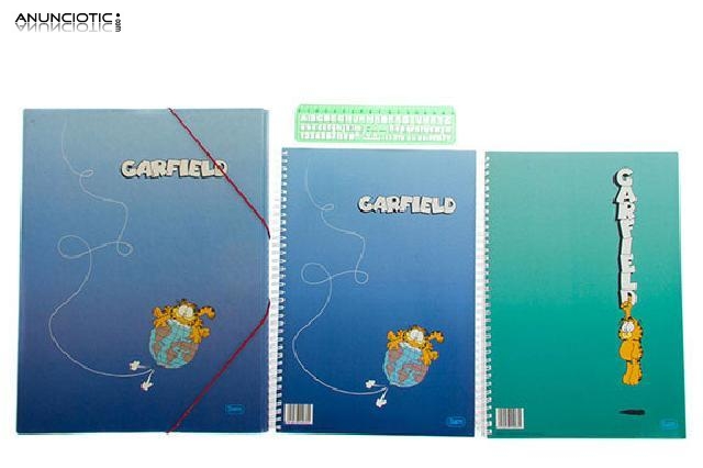 Regla de letras y números con carpeta garfield