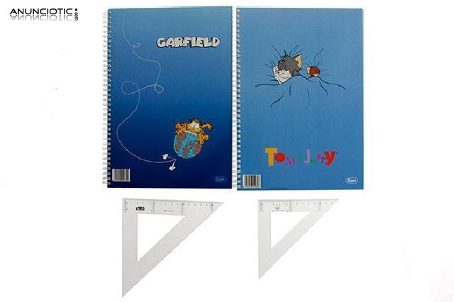 Escuadra de 15 cm y 12 cm 2 cuadernos cuadricula