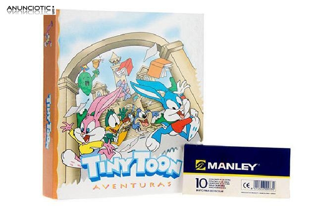 Pinturas manley 10 colores y carpeta tinny toon