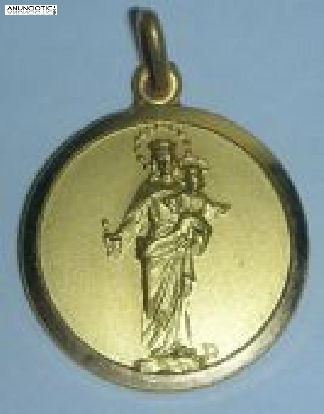 MEDALLA VIRGEN AUXILIADORA EN ORO Y EN PLATA.