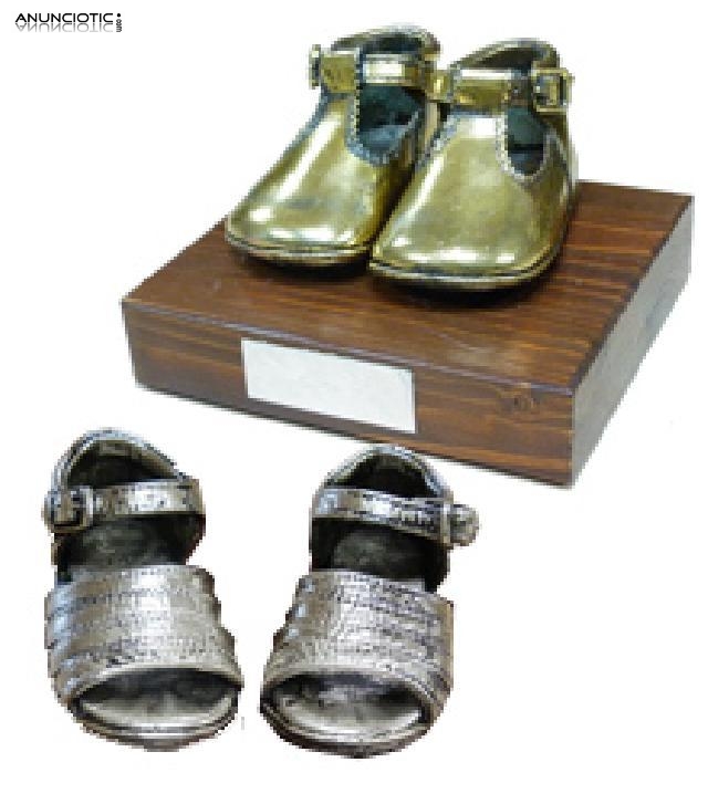 Zapatitos de bebe bañados en oro plata bronce, etc.