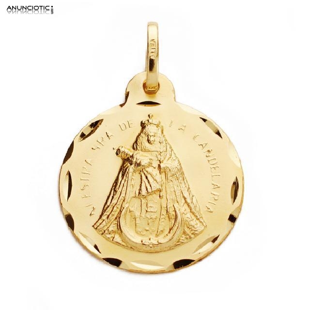 MEDALLA VIRGEN DE LA CANDELARIA EN ORO Y EN PLATA.