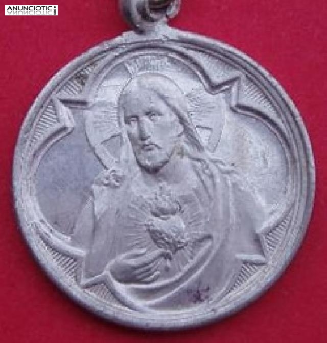 MEDALLA SAGRADO CORAZON DE MARIA EN ORO Y PLATA