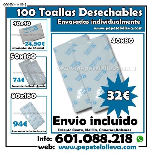 100 toallas desechables 40x80  32 envío incluido