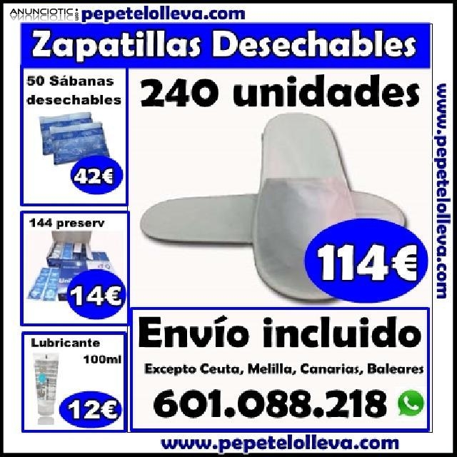  100 zapatillas desechables 66  envío incluido    