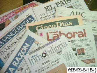 Anuncios EN PRENSA MADRID:El País, Mundo, ABC(POR PALABRAS/MODULOS)