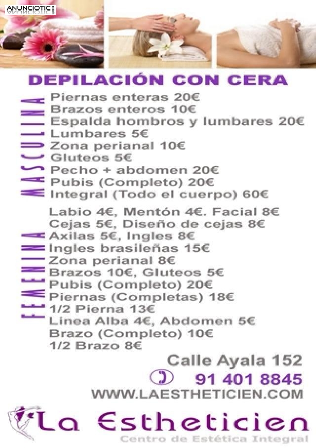 Depila tu cuerpo completamente con cera tibia por 60 euros!!!!!