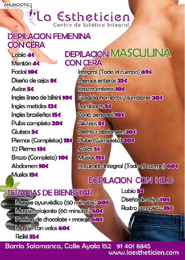 DEPILACIÓN CUERPO COMPLETO por 69 euros!!!!!