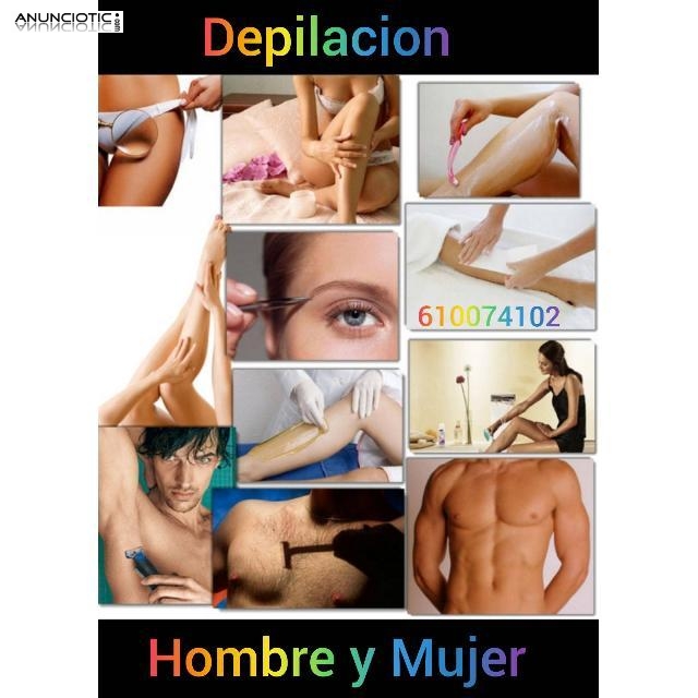 Depilación hombre mujer cera cuchilla domicilios