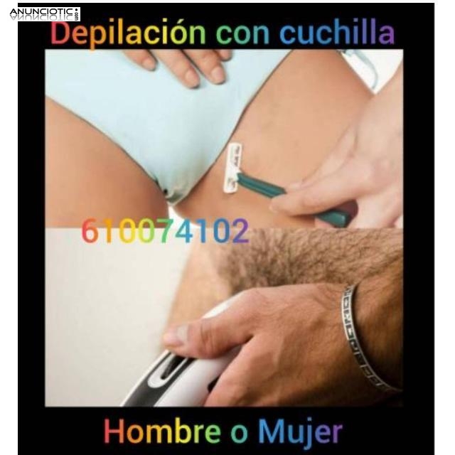 Depilación hombre mujer cera cuchilla domicilios