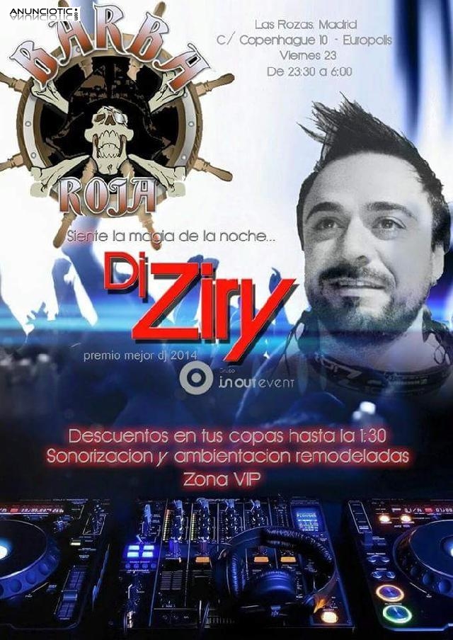 DJ Ziry 23 Octubre en Barba Roja