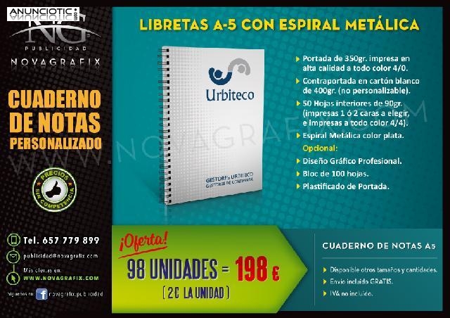 Cuaderno y bloc de notas personalizado con su logo de empresa