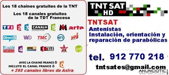 TNTSAT.es, televisión digital terrestre francesa. Instalación y reparación de antenas 