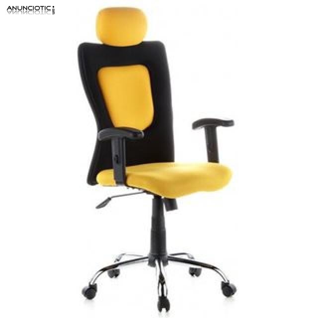 Silla altura ajustable negro y naranja