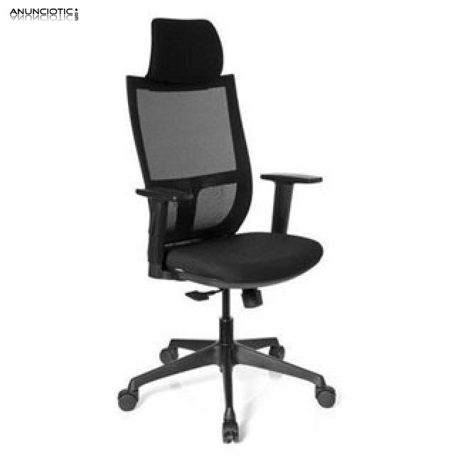 Silla next malla negra soporte lumbar cabecero