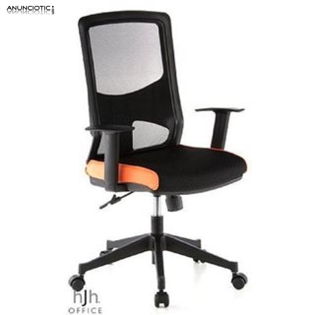 Silla transpirable negro y naranja