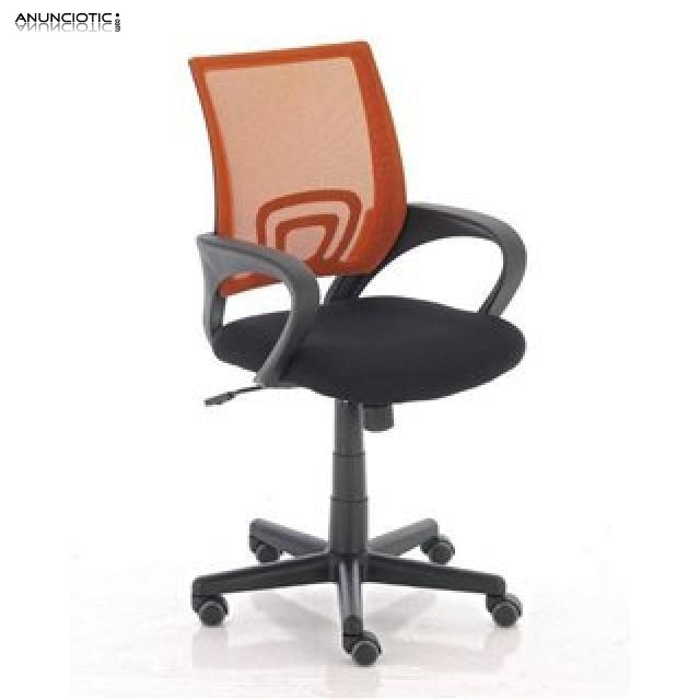 Silla con asiento acolchado en naranja