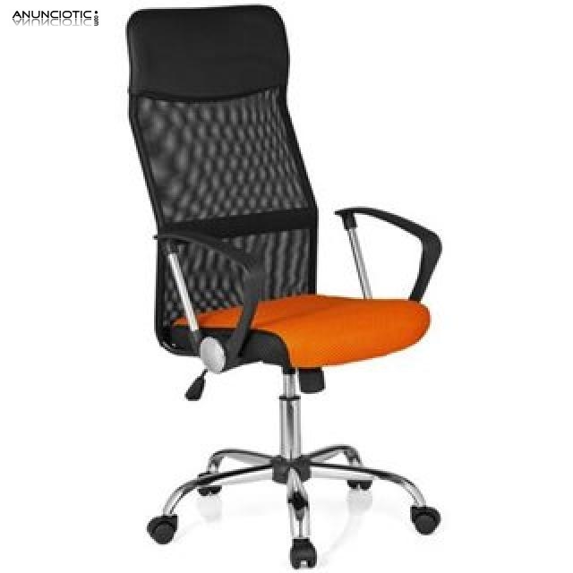 Silla respaldo y base de aluminio naranja negro