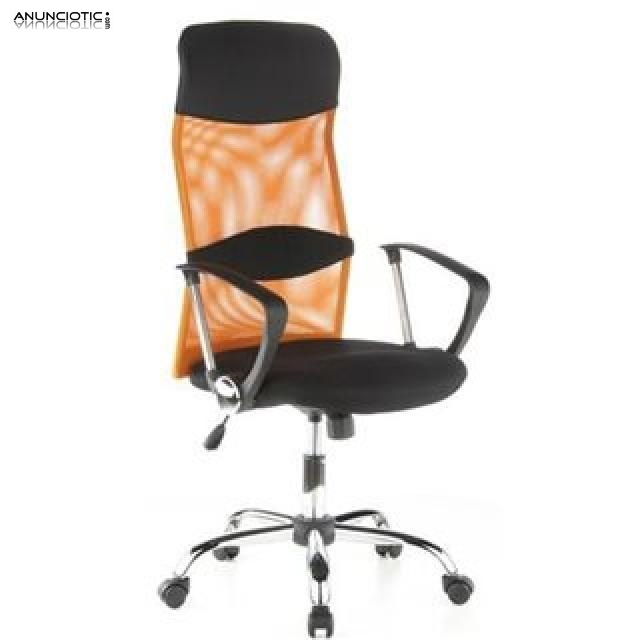 Silla cuero sintetico naranja