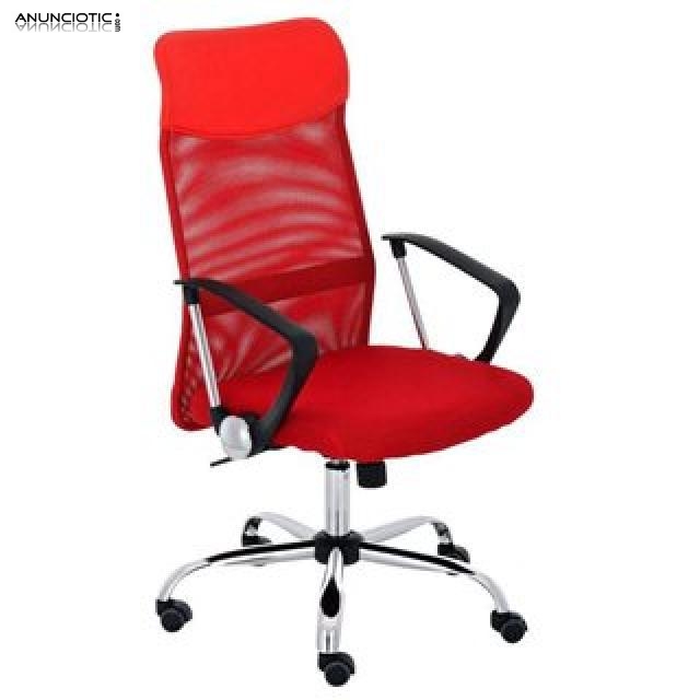 Silla malla transpirable en rojo