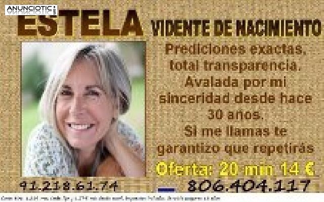 Vidente Estela, astróloga española. 806 404 117. Vidente sincera, 14