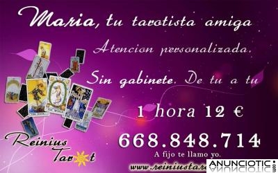 María, tu tarotista amiga. Sin gabinete. Economico 1 hora 12 euros