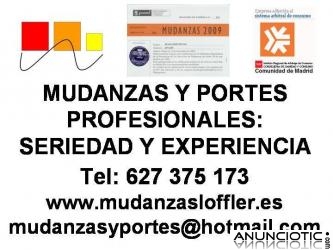 Mudanzas y portes movil 627375173 / 916619047 www.mudanzasloffler.es