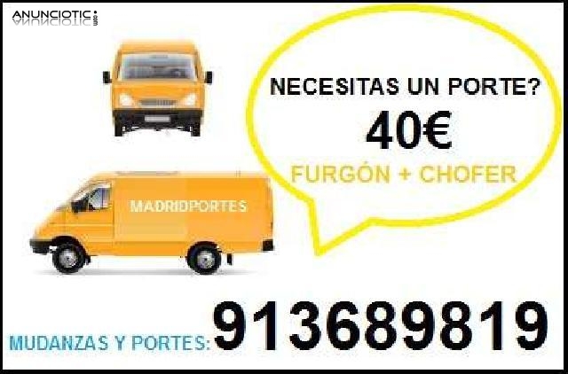 A su disposición Furgón+ chofer(9)136(8)9.8(1)9 Portes Baratos Carabanchel