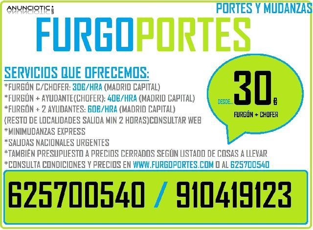 CHAMARTIN  PORTES y MUDANZAS BARATOS : 625700540