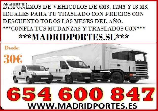 OFERTA! TRANSPORTES Y MUDANZAS 6/5/46008/4/7 MADRID-PORTES SL