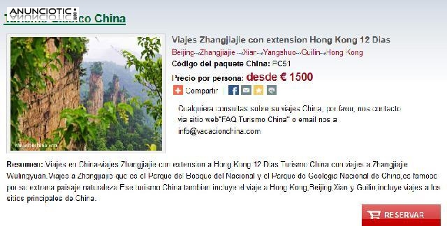  Viajes Zhangjiajie con extension Hong Kong 12 Dias 