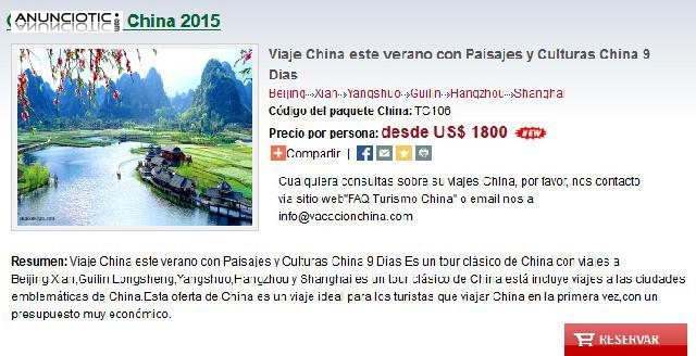 Viaje China este verano con Paisajes y Culturas China 9 Dias 