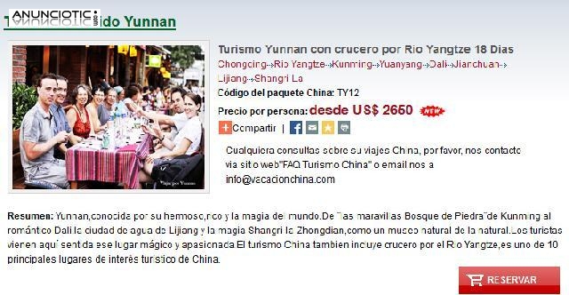 Turismo Yunnan con crucero por Rio Yangtze 18 Dias 