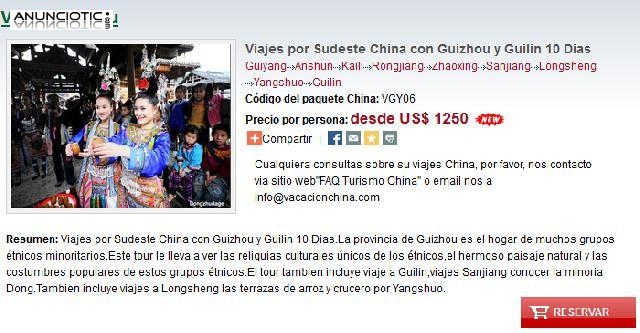 Viajes por Sudeste China con Guizhou y Guilin 10 Dias 