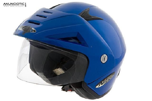 Casco de moto nitro jet talla s color azul