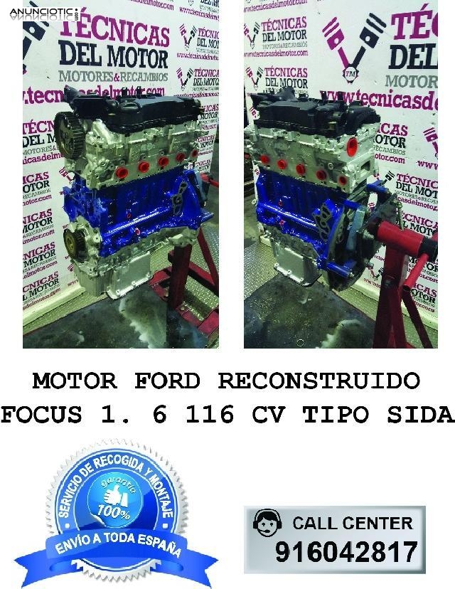Motor ford focus 1 6 116 cv tipo sida