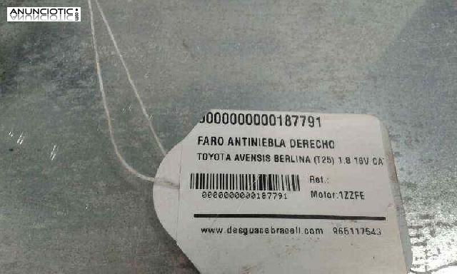 Faro antiniebla der. toyota