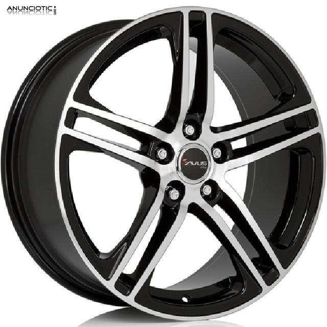 Llantas avus racing af2 negro-pulido 