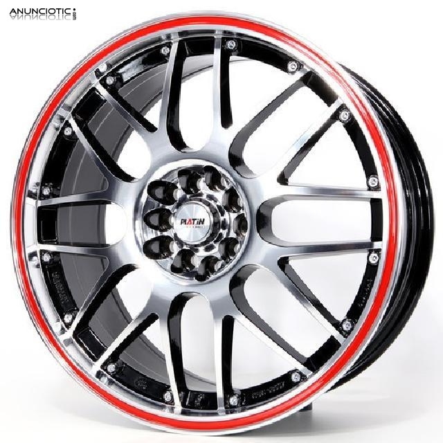 Llantas platin p61 plata/rojo 